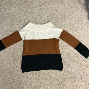 Striped Wide Neck Sweater